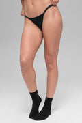 Airbrush Invisible String Thong - Black image 1