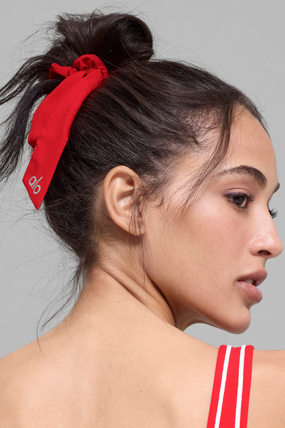 Love Knots Tie Scrunchie - Bright Red image 2