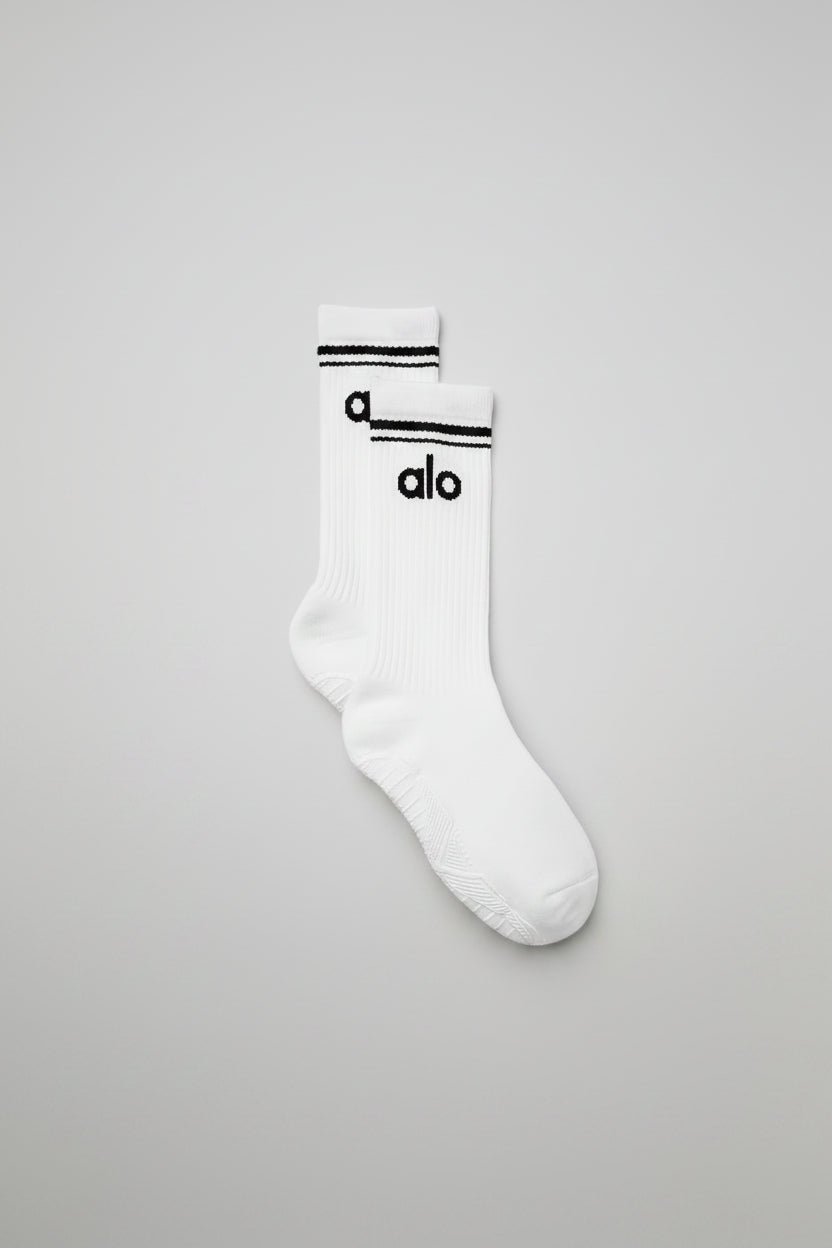 Women's Throwback Barre Sock - White/Black image 1