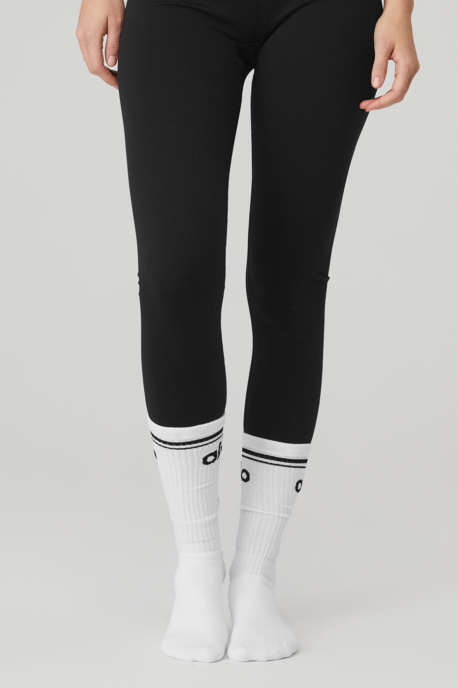 Women's Throwback Barre Sock - White/Black image 2