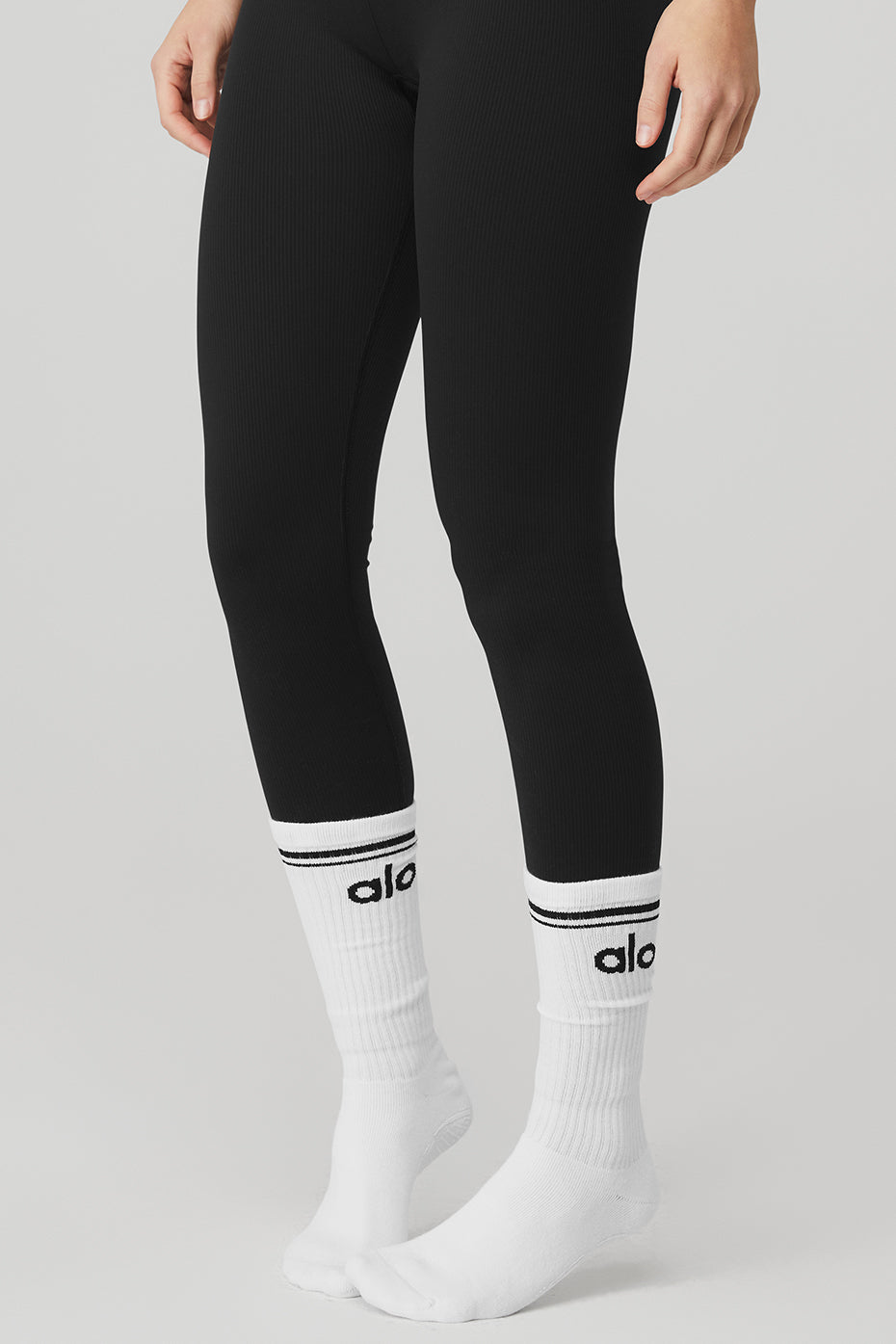 Women's Throwback Barre Sock - White/Black image 3
