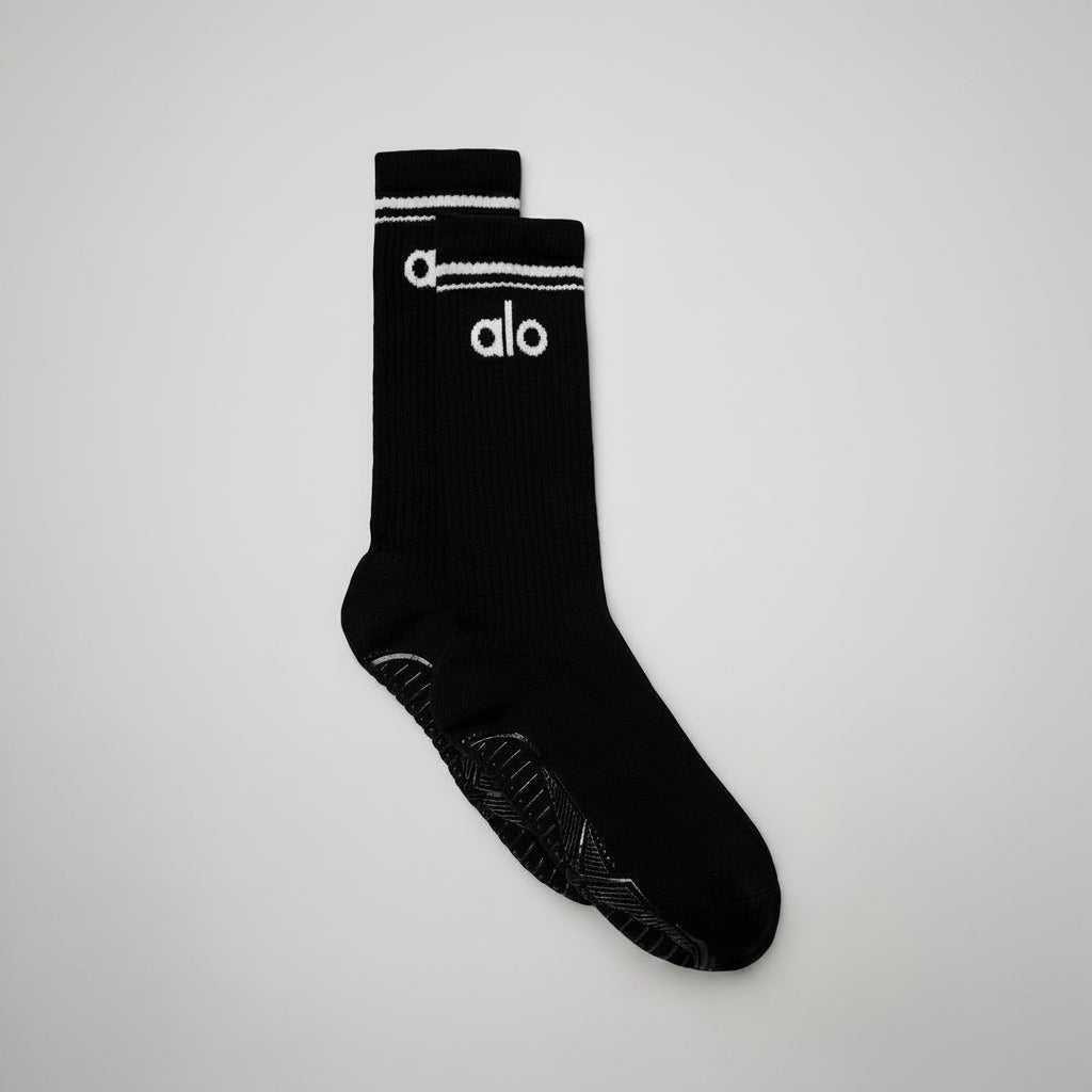 Women's Throwback Barre Sock - Black/White image 1