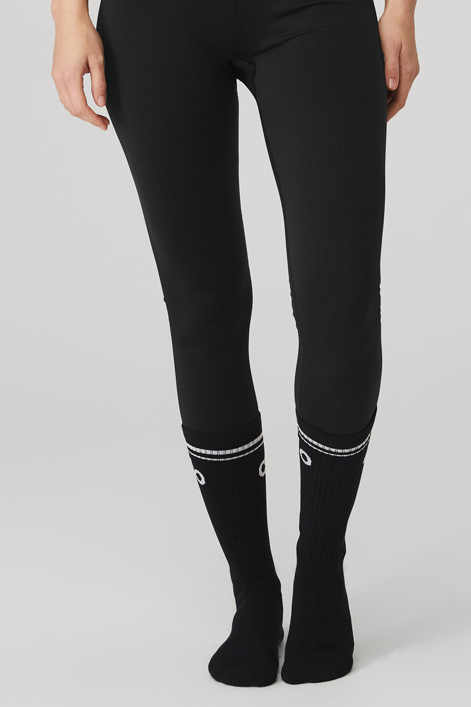 Women's Throwback Barre Sock - Black/White image 2