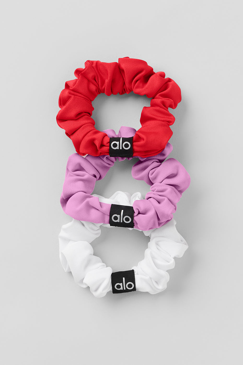 Fresh Mini Scrunchie 3-Pack - Bright Red/Candy Heart Pink/White image 1