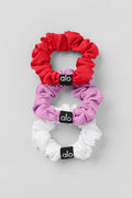 Fresh Mini Scrunchie 3-Pack - Bright Red/Candy Heart Pink/White image 1