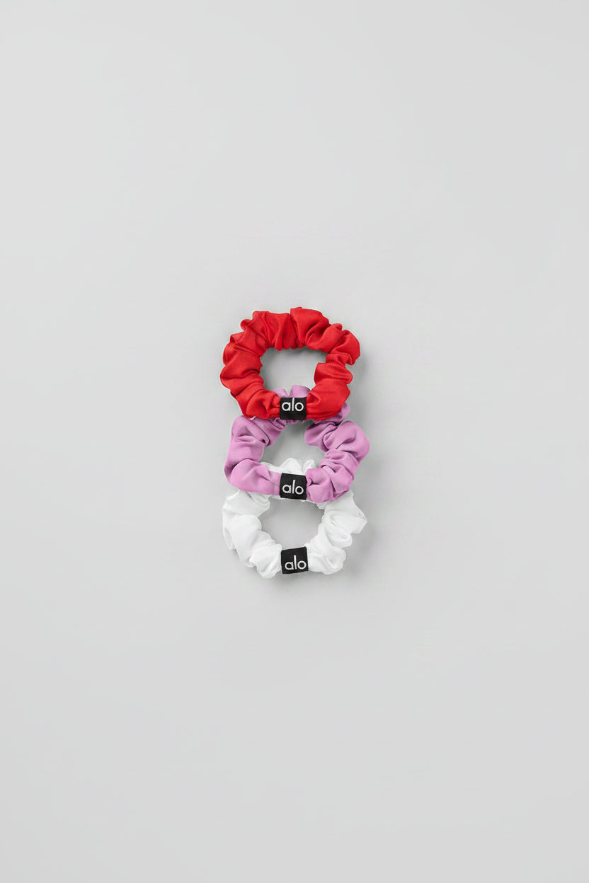 Fresh Mini Scrunchie 3-Pack - Bright Red/Candy Heart Pink/White image 1