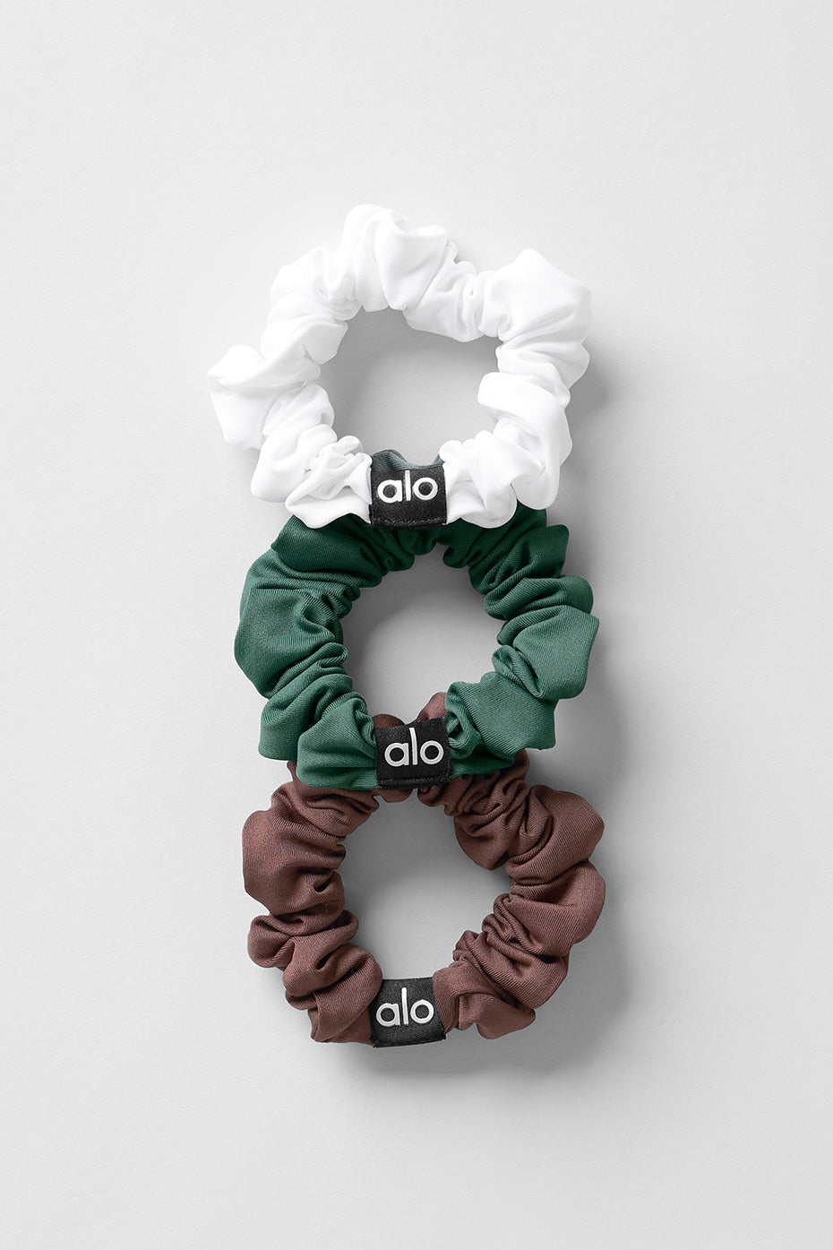 Fresh Mini Scrunchie 3-Pack - Brownstone/White/Clover Green image 1