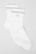 Unisex Half-Crew Performance Sock - White image 1