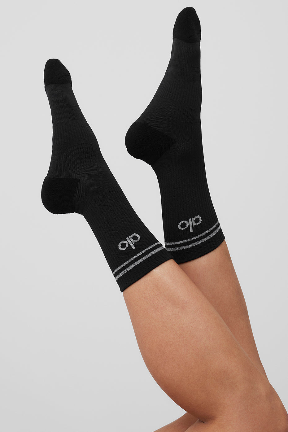 Unisex Half-Crew Performance Sock - Black image 2