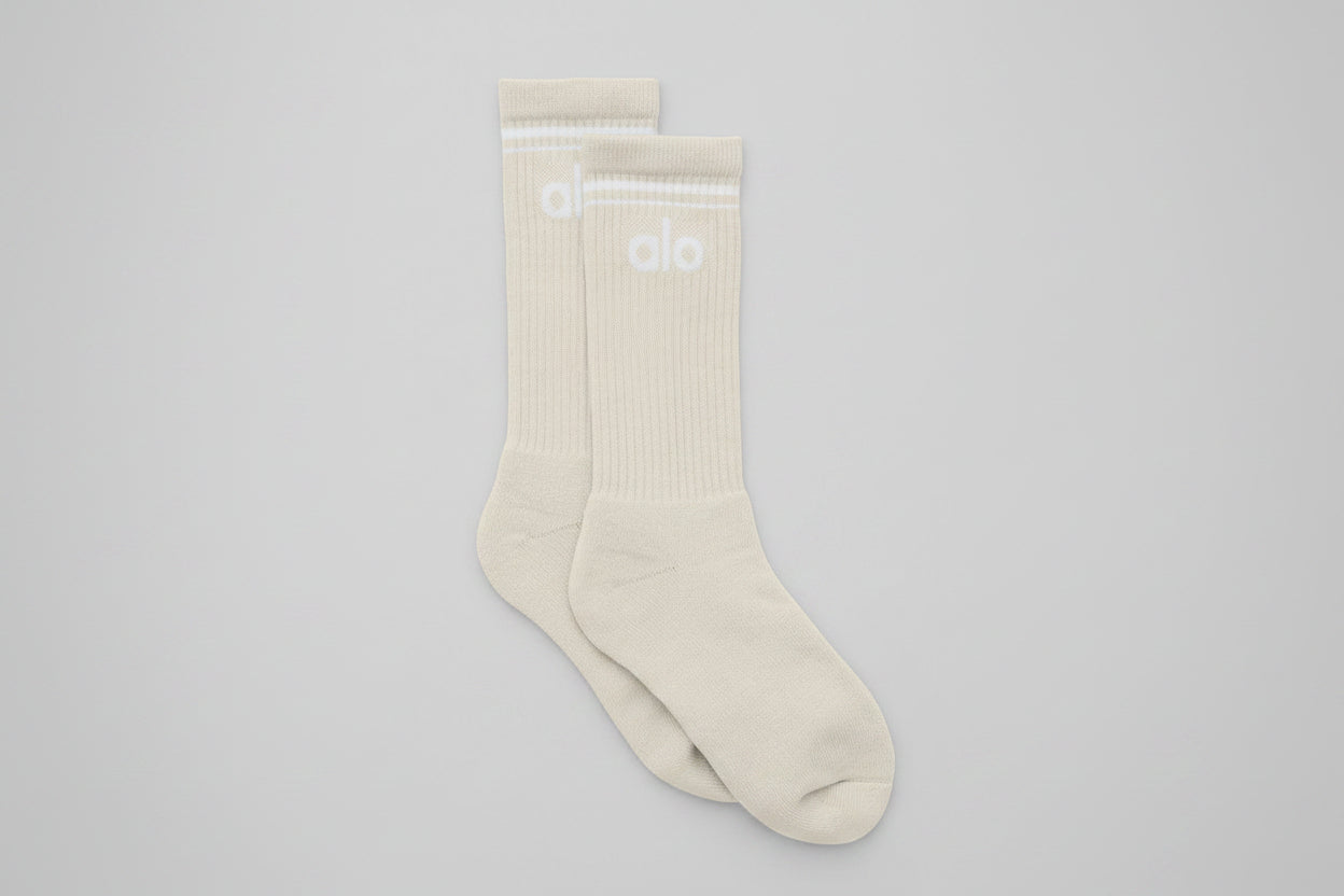 Unisex Throwback Sock - Bone/White image 1