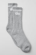 Unisex Throwback Sock - Athletic Heather Grey/White image 1
