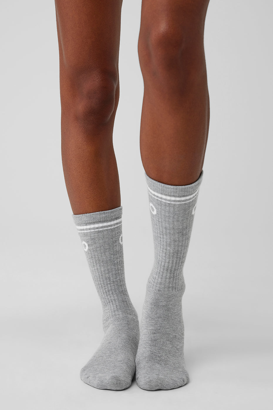 Unisex Throwback Sock - Athletic Heather Grey/White image 2