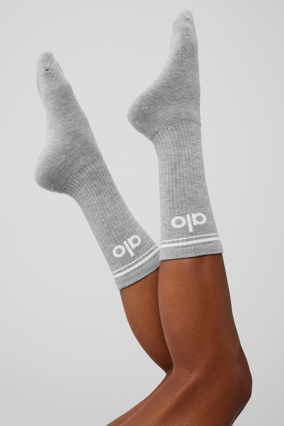 Unisex Throwback Sock - Athletic Heather Grey/White image 3