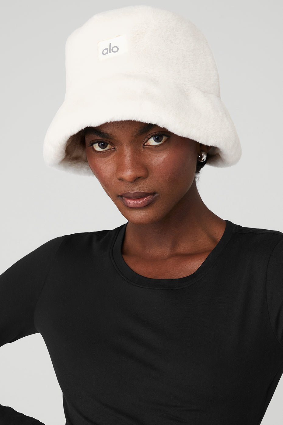 Faux Fur Bucket Hat - Ivory image 3