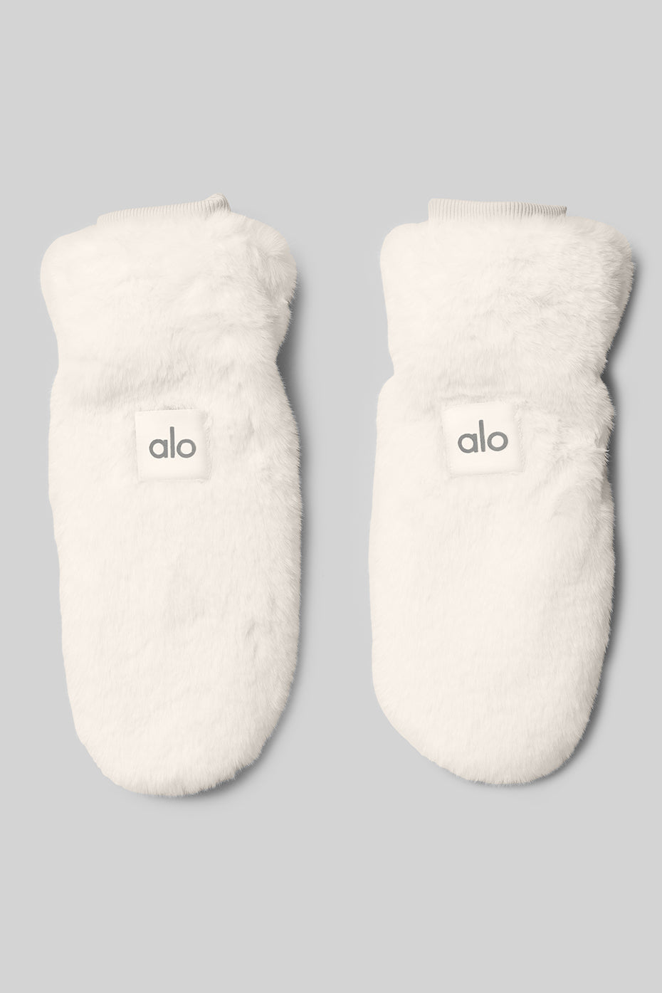 Faux Fur Mittens - Ivory image 1