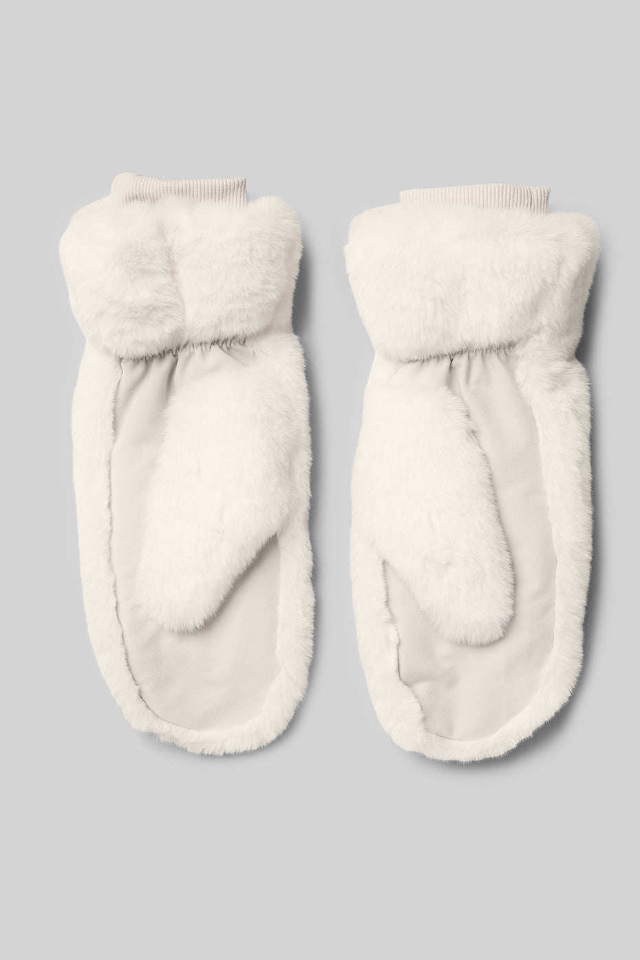 Faux Fur Mittens - Ivory image 2