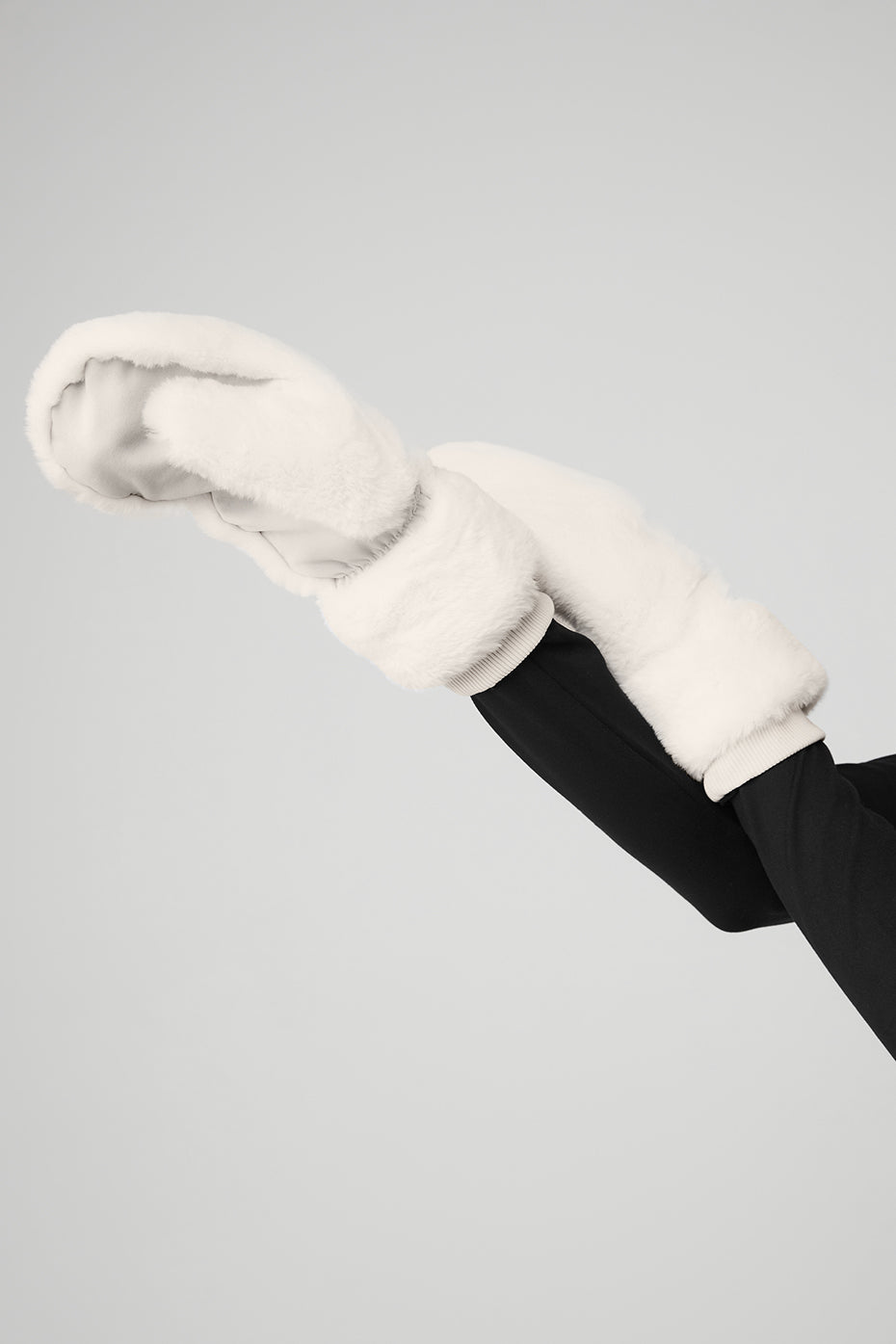 Faux Fur Mittens - Ivory image 4