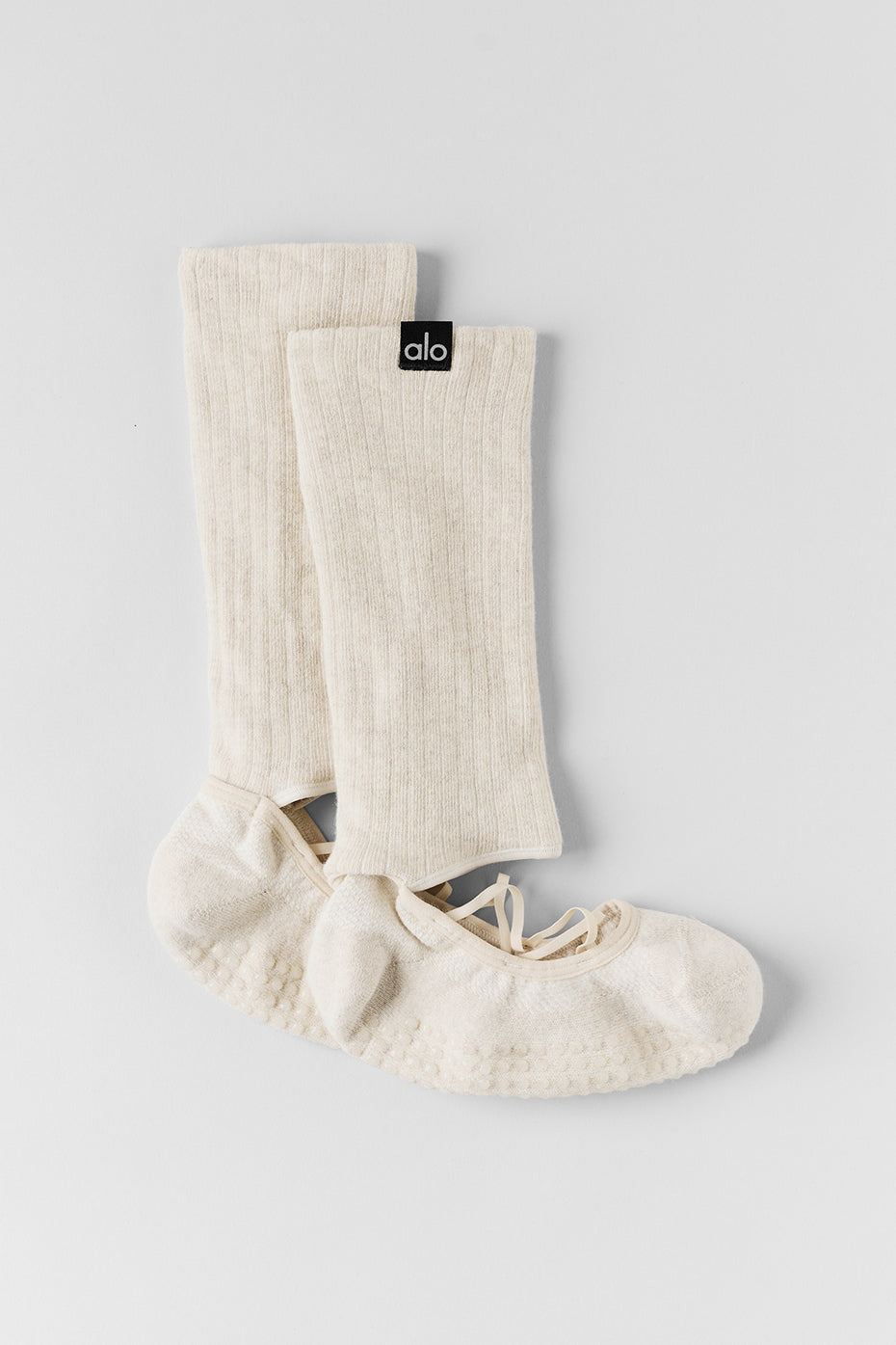 Women's Strappy Siren Grip Sock - Oatmeal Heather image 1