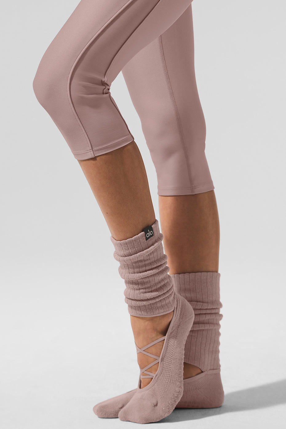 Women's Strappy Siren Grip Sock - Taupe image 2