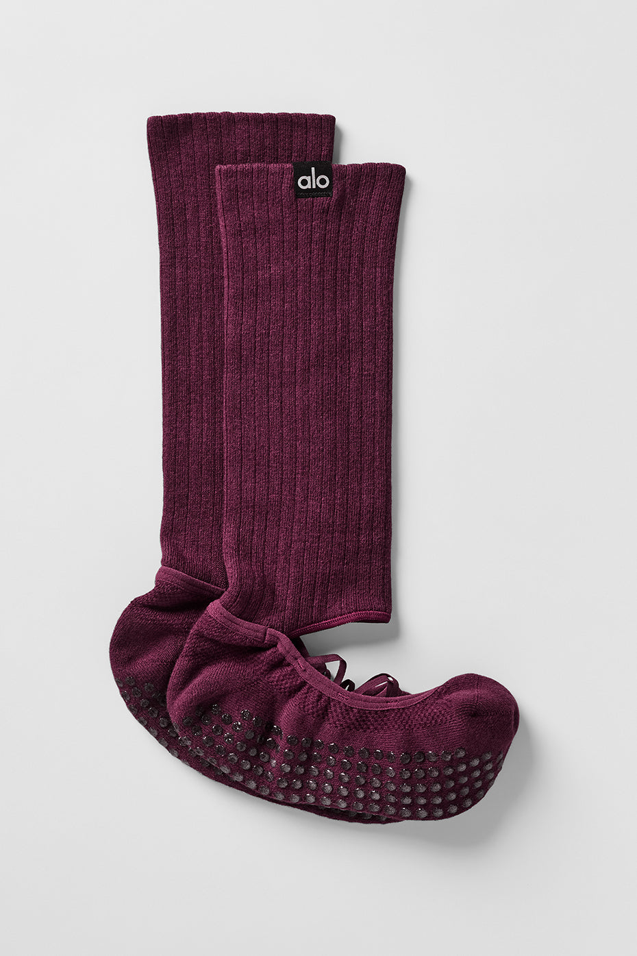 Women's Strappy Siren Grip Sock - Burgundy image 1