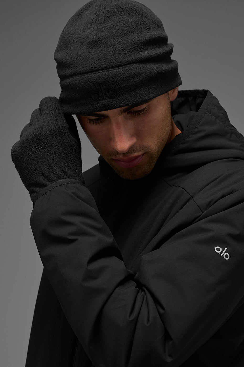 Performance Fleece Gloves - Black/Black image 2