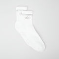 Unisex Half-Crew Throwback Sock - White/Titanium image 1