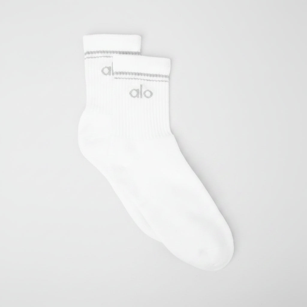 Unisex Half-Crew Throwback Sock - White/Titanium image 1