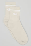 Unisex Half-Crew Throwback Sock - Bone/White image 1