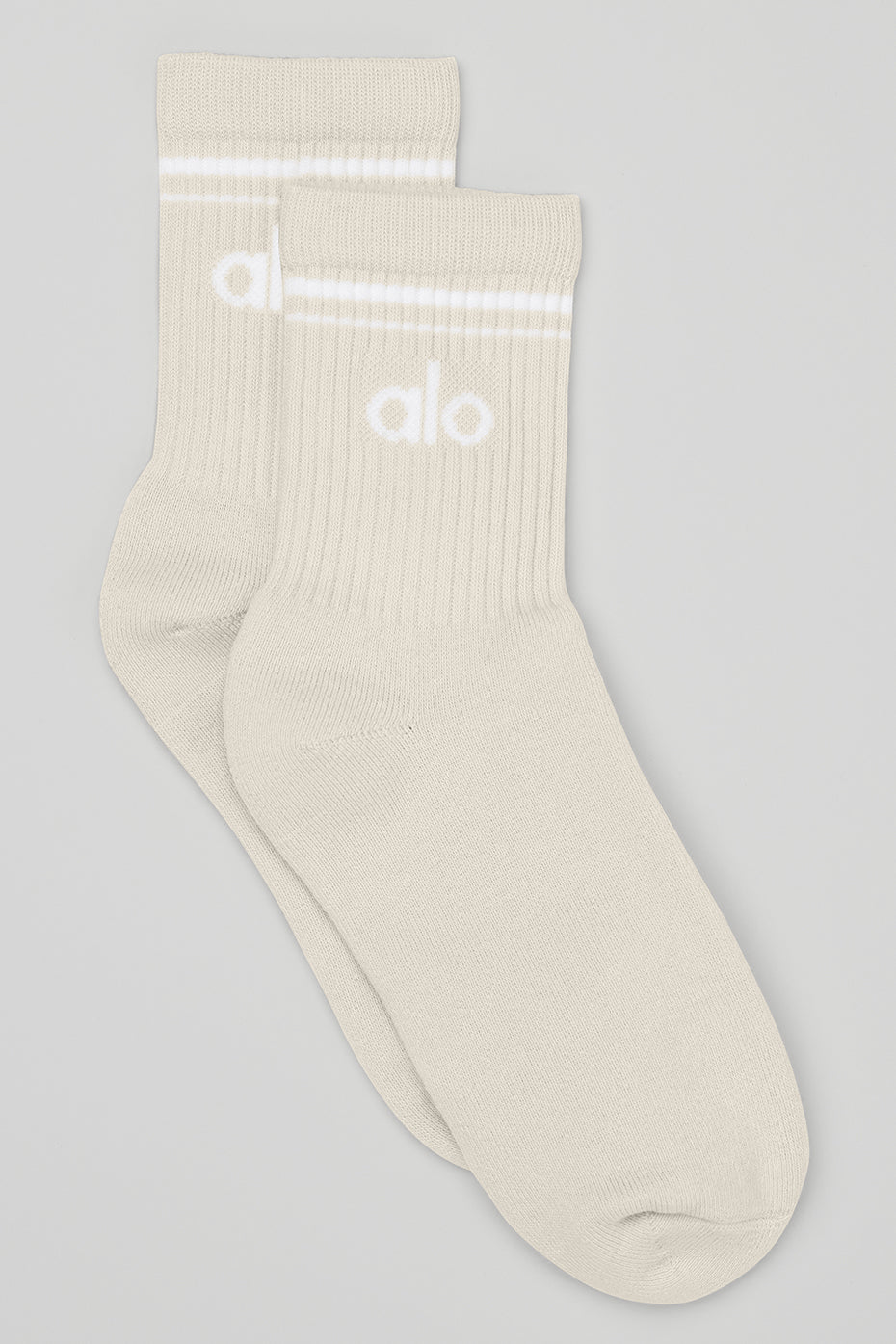 Unisex Half-Crew Throwback Sock - Bone/White image 1