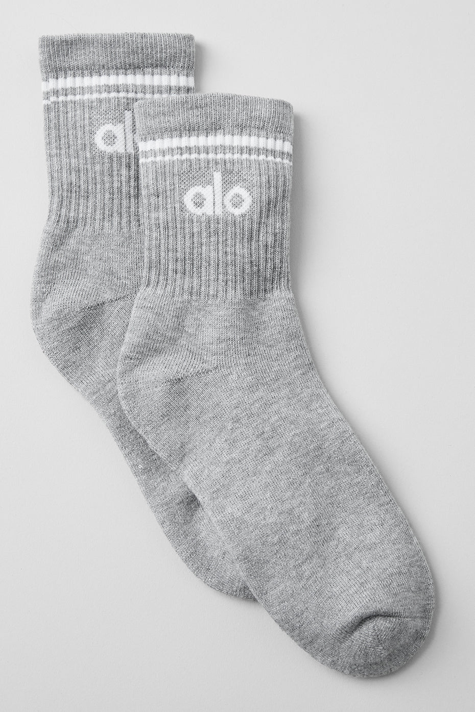 Unisex Half-Crew Throwback Sock - Athletic Heather Grey/White image 1