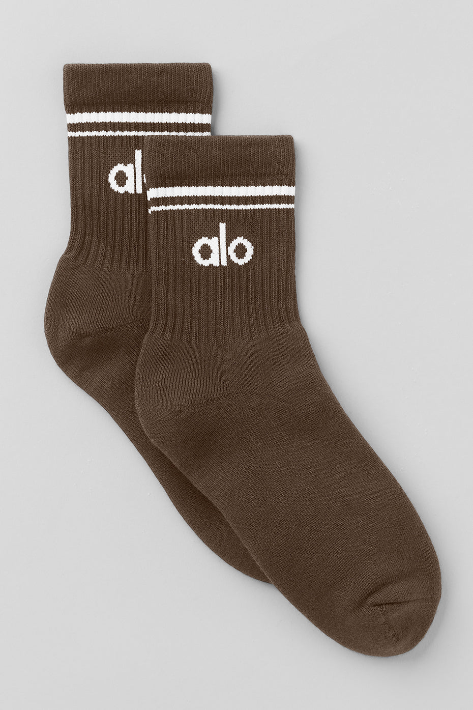Unisex Half-Crew Throwback Sock - Espresso/White image 1