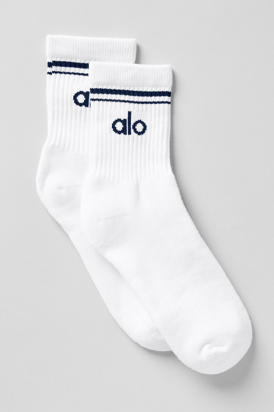 Unisex Half-Crew Throwback Sock - White/Navy image 1