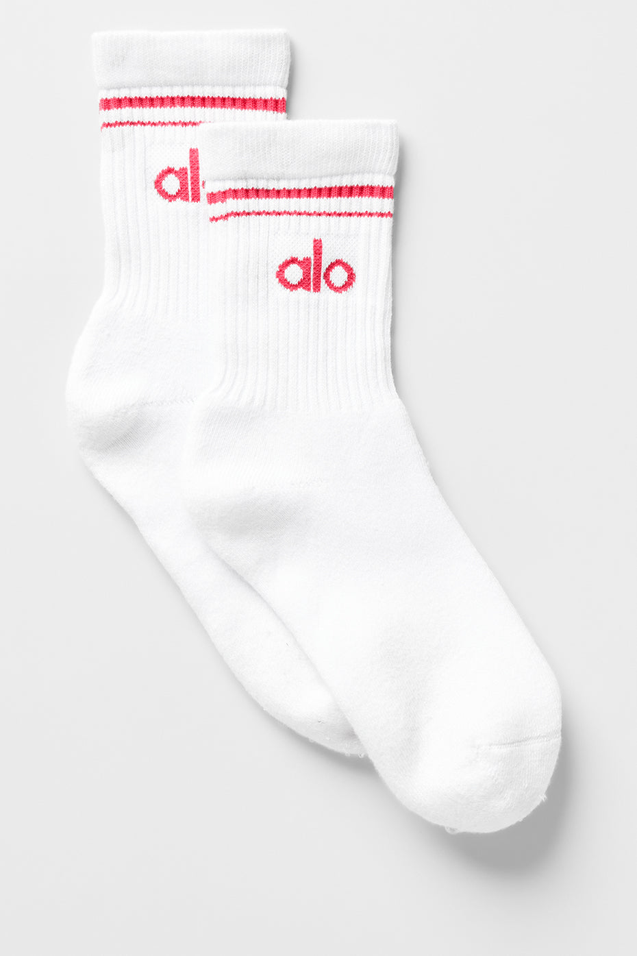 Unisex Half-Crew Throwback Sock - White/Candy Red image 1