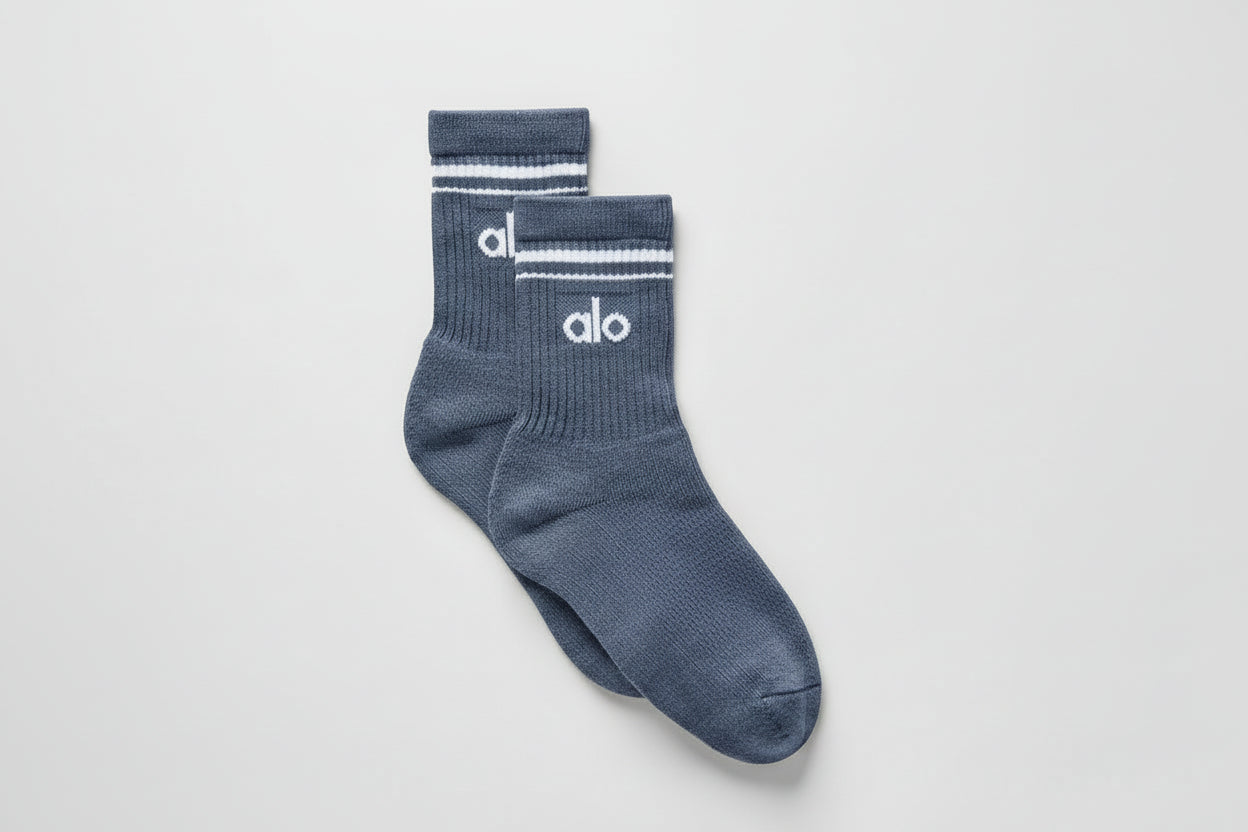 Unisex Half-Crew Throwback Sock - Bluestone/White image 1