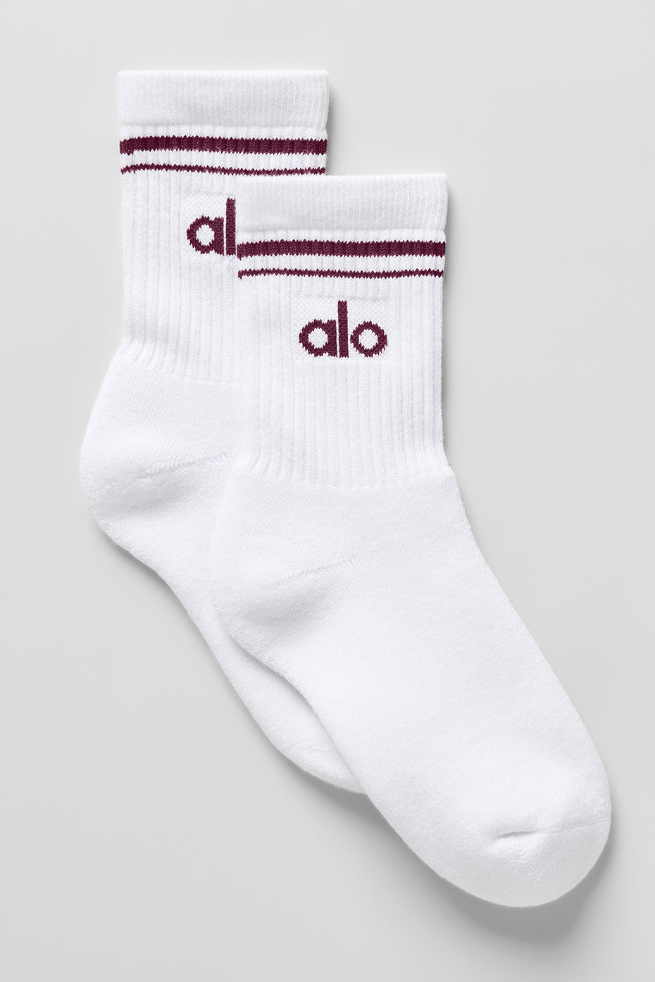 Unisex Half-Crew Throwback Sock - White/Burgundy image 1