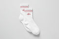 Unisex Half-Crew Throwback Sock - White/Pink Wild Rose image 1