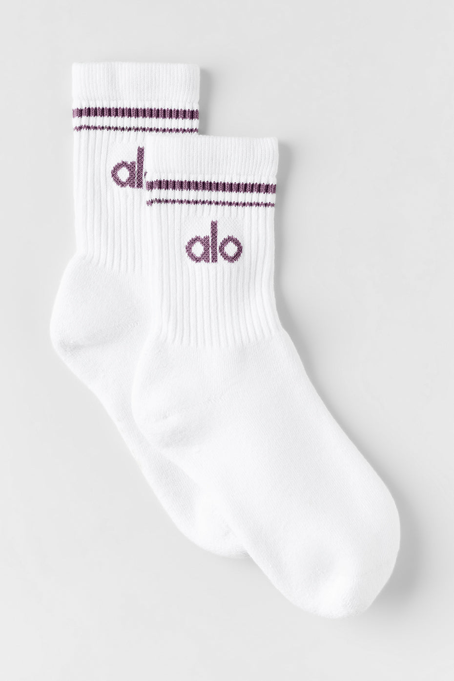 Unisex Half-Crew Throwback Sock - White/Plum Kiss image 1