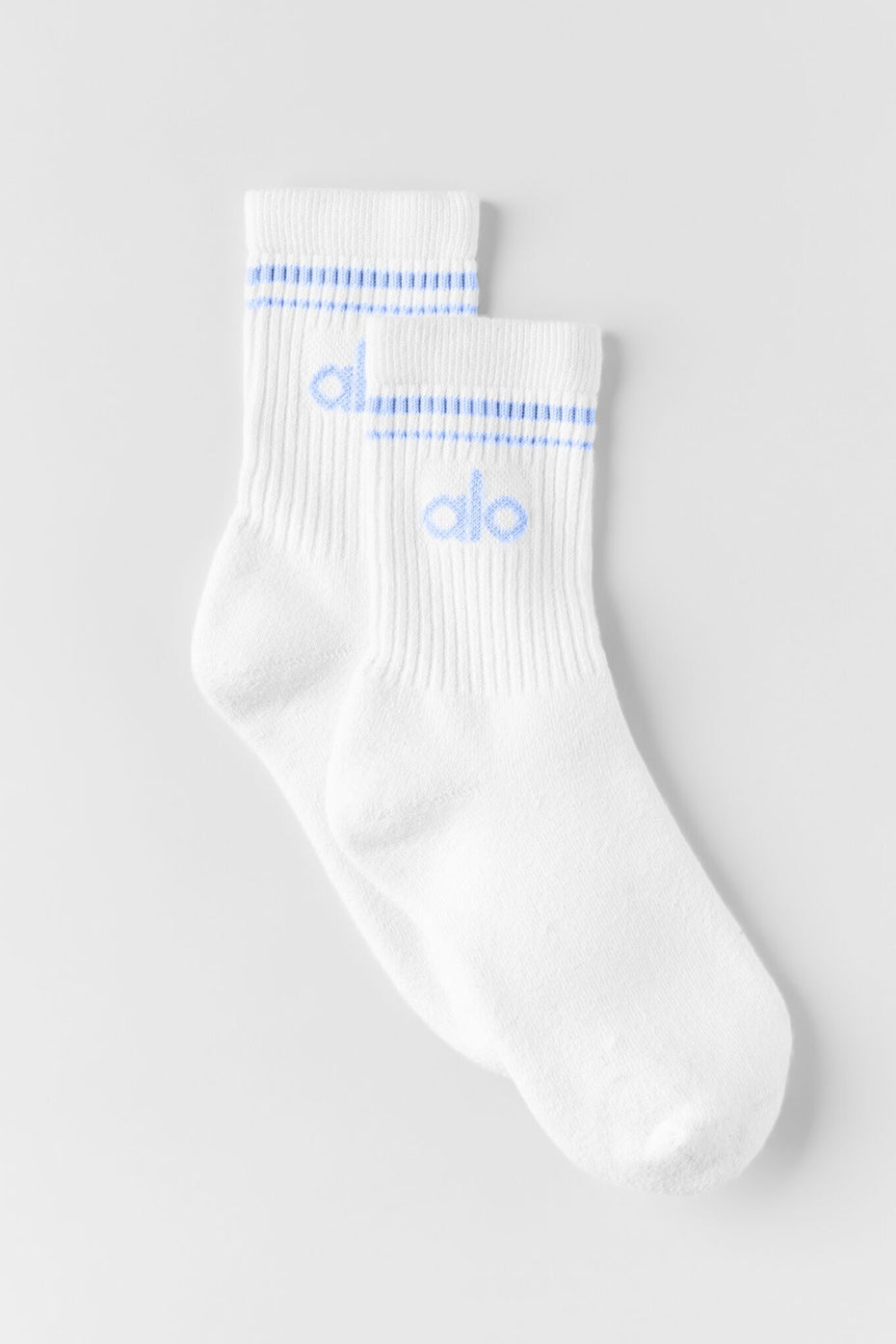 Unisex Half-Crew Throwback Sock - White/Light Provence Blue image 1