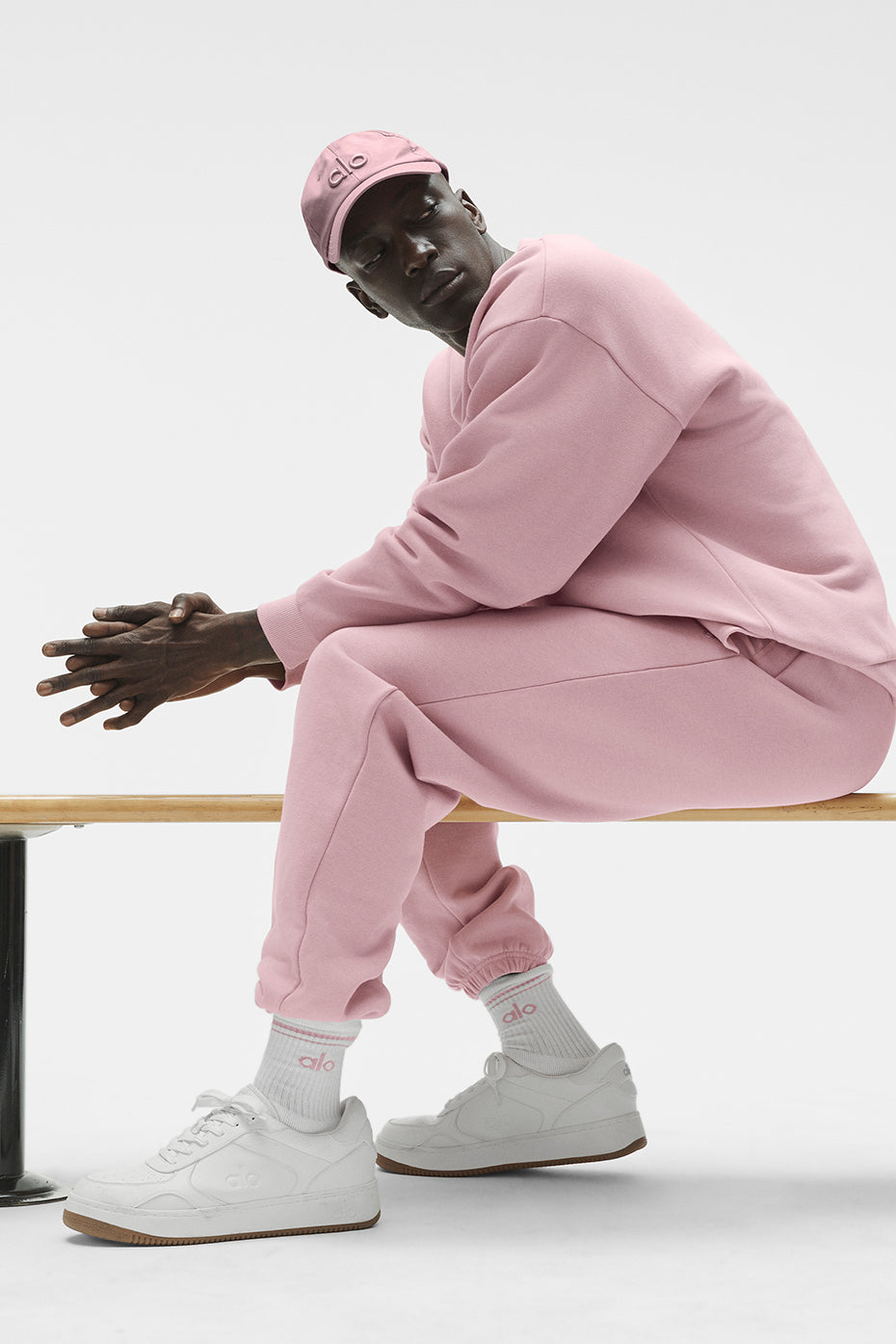 Unisex Half-Crew Throwback Sock - White/Vintage Pink image 3