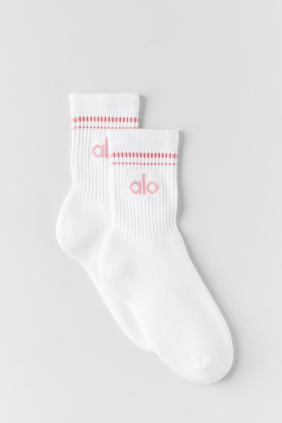 Unisex Half-Crew Throwback Sock - White/Vintage Pink image 1