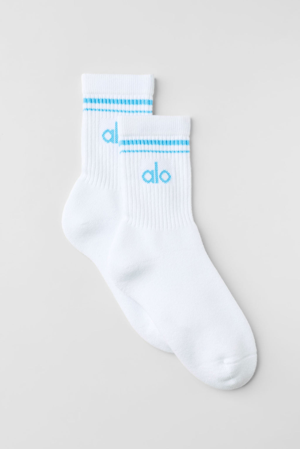 Unisex Half-Crew Throwback Sock - White/Azure Blue image 1