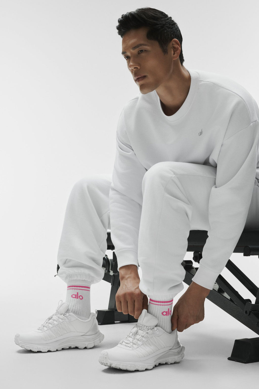 Unisex Half-Crew Throwback Sock - White/Paradise Pink image 3
