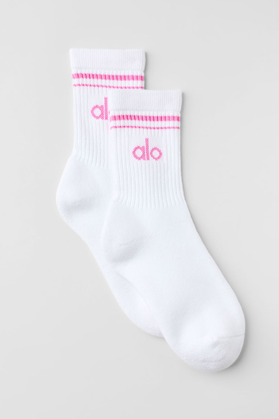 Unisex Half-Crew Throwback Sock - White/Paradise Pink image 1
