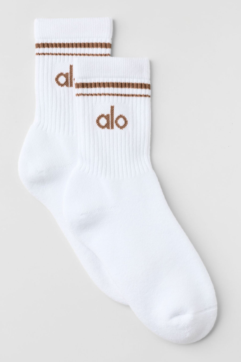 Unisex Half-Crew Throwback Sock - White/Sun Kissed Brown image 1