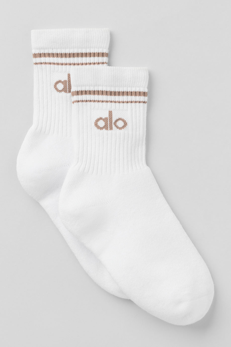 Unisex Half-Crew Throwback Sock - White/Chai Latte image 1
