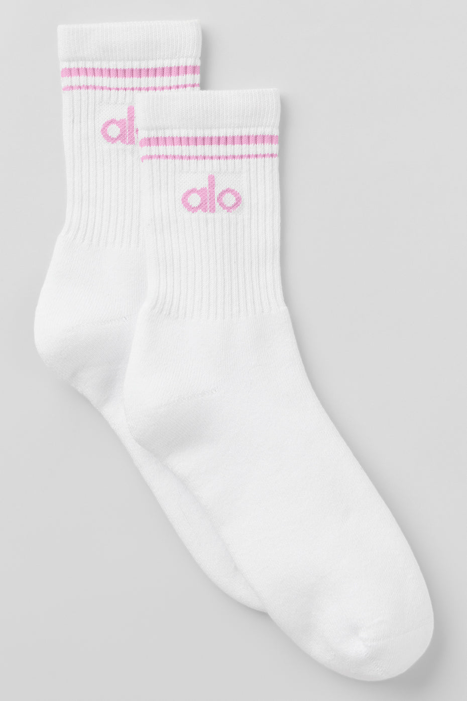 Unisex Half-Crew Throwback Sock - White/Candy Heart Pink image 1