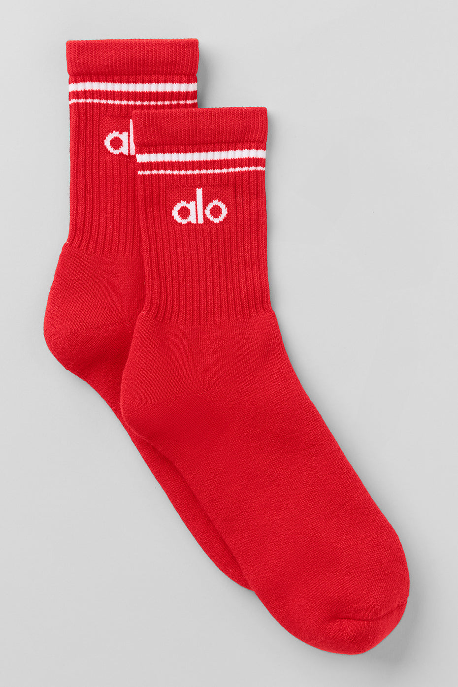 Unisex Half-Crew Throwback Sock - Bright Red/White image 1