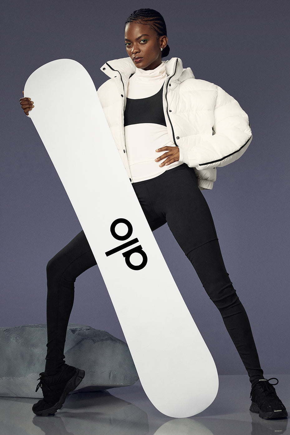 ALO Glacier Snowboard - Black/White image 1