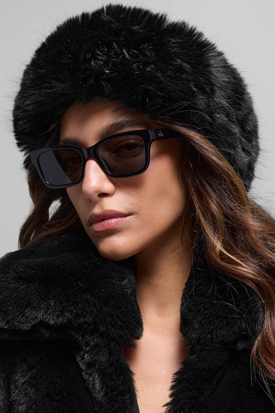 Opulent Faux Fur Wintersun Headband - Black image 1