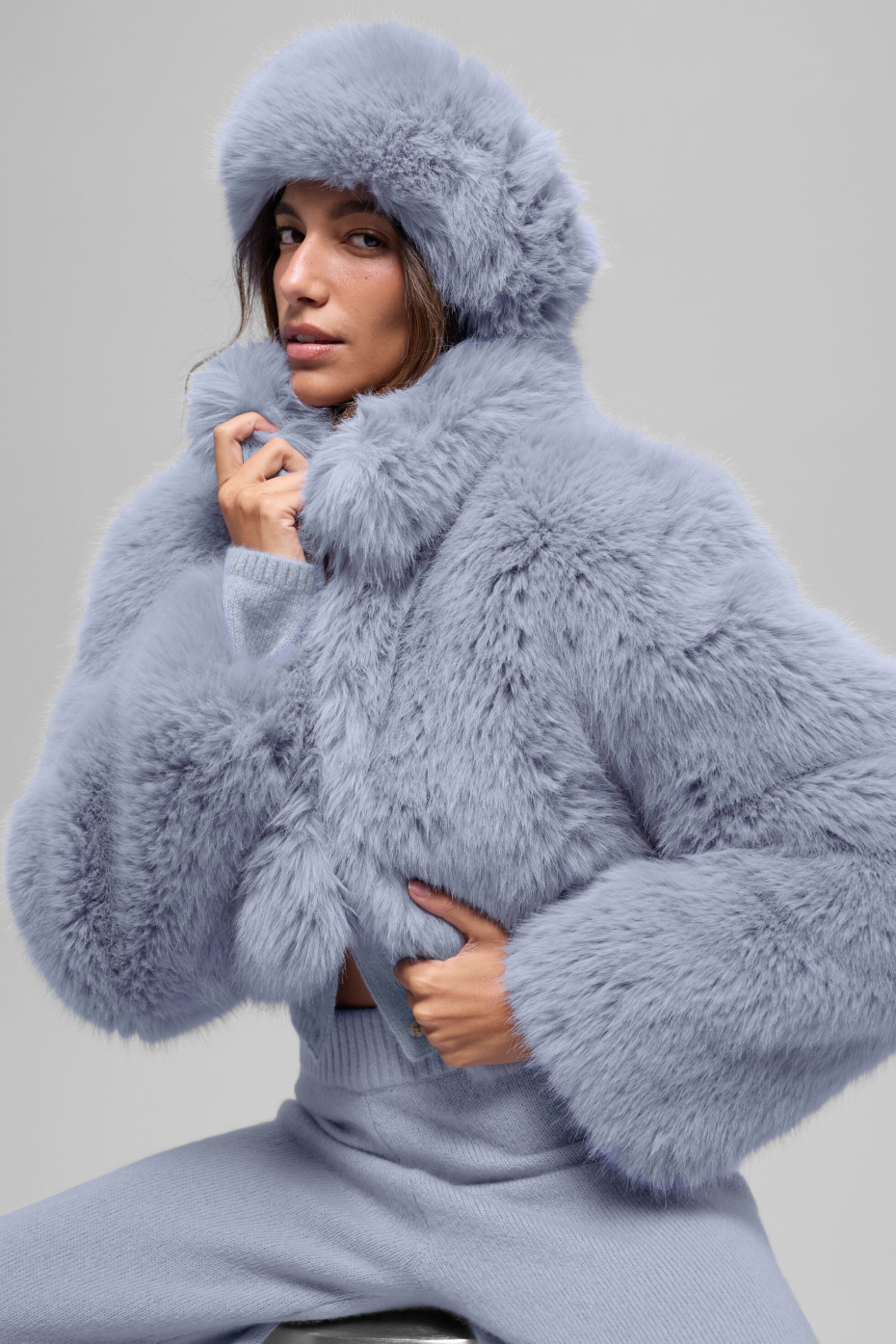 Opulent Faux Fur Wintersun Headband - Winter Frost image 2